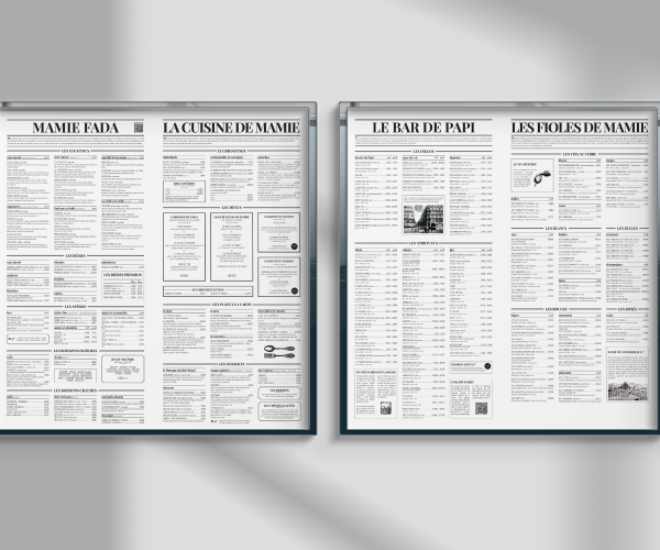 Portfolio Audemus Studio - menu mamie fada angers