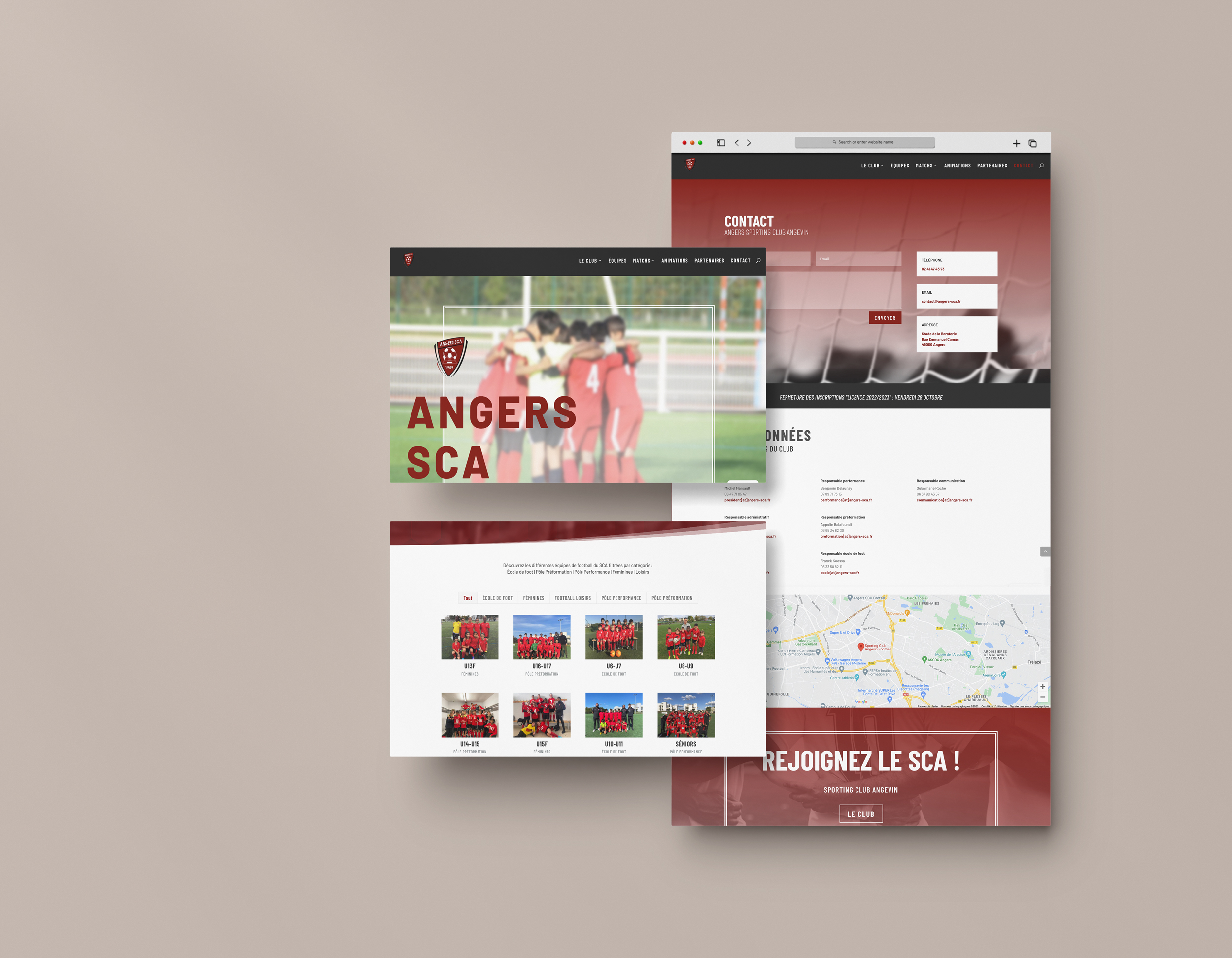 Création site internet club de football Angers - Audemus Studio