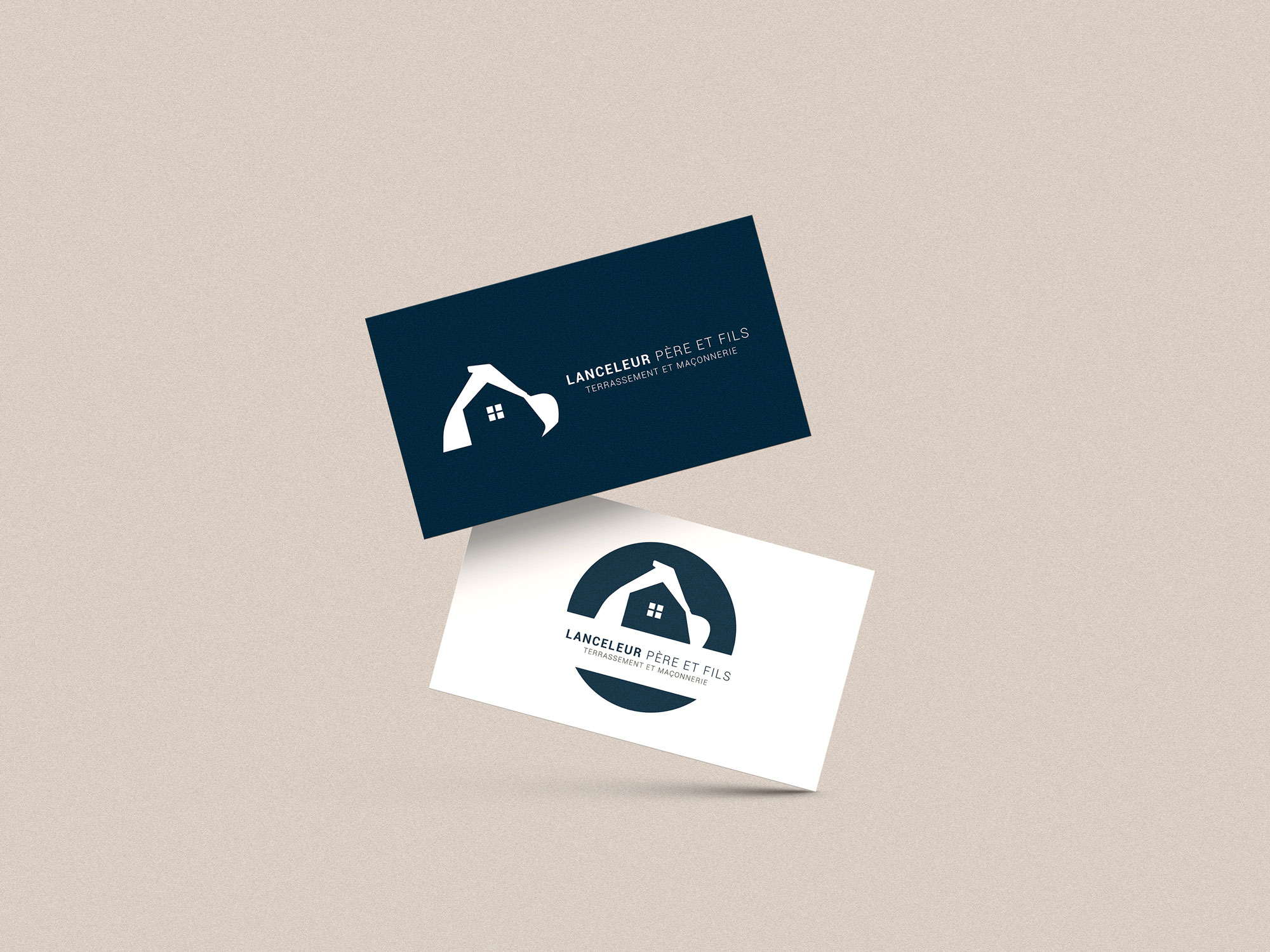 Cartes de visite artisan maçon Angers - Audemus Studio