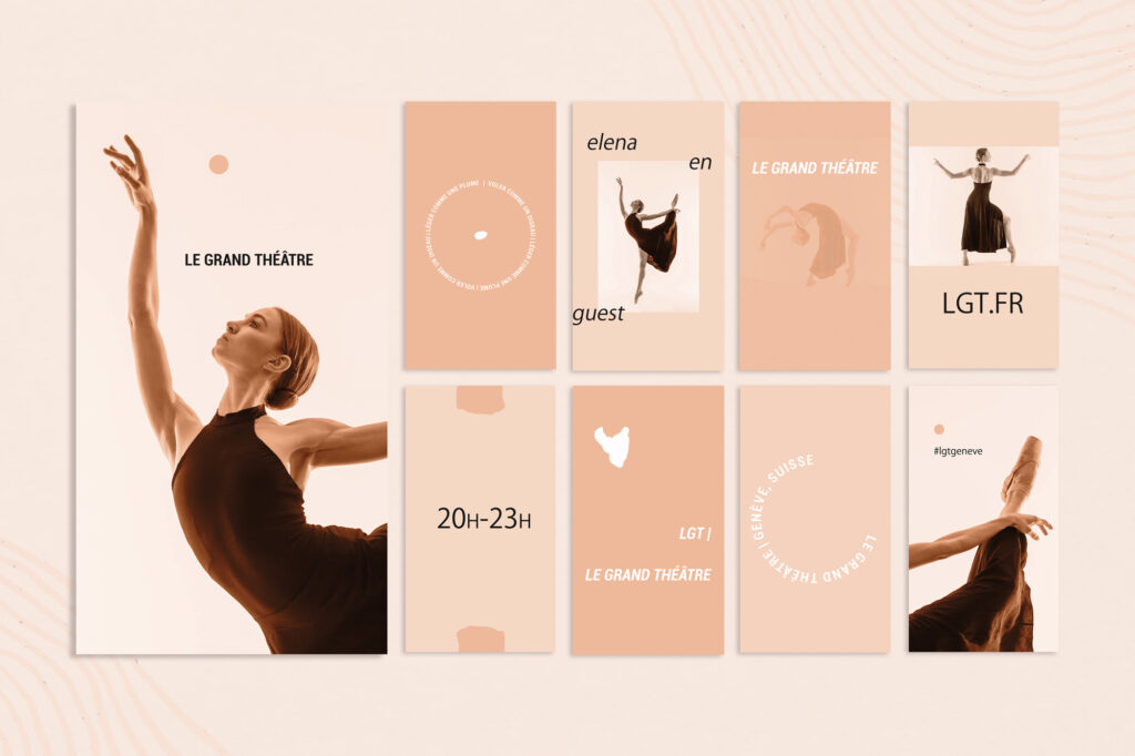 Template Instagram Pantone de l'année 2024 13-1023 Peach Fuzz