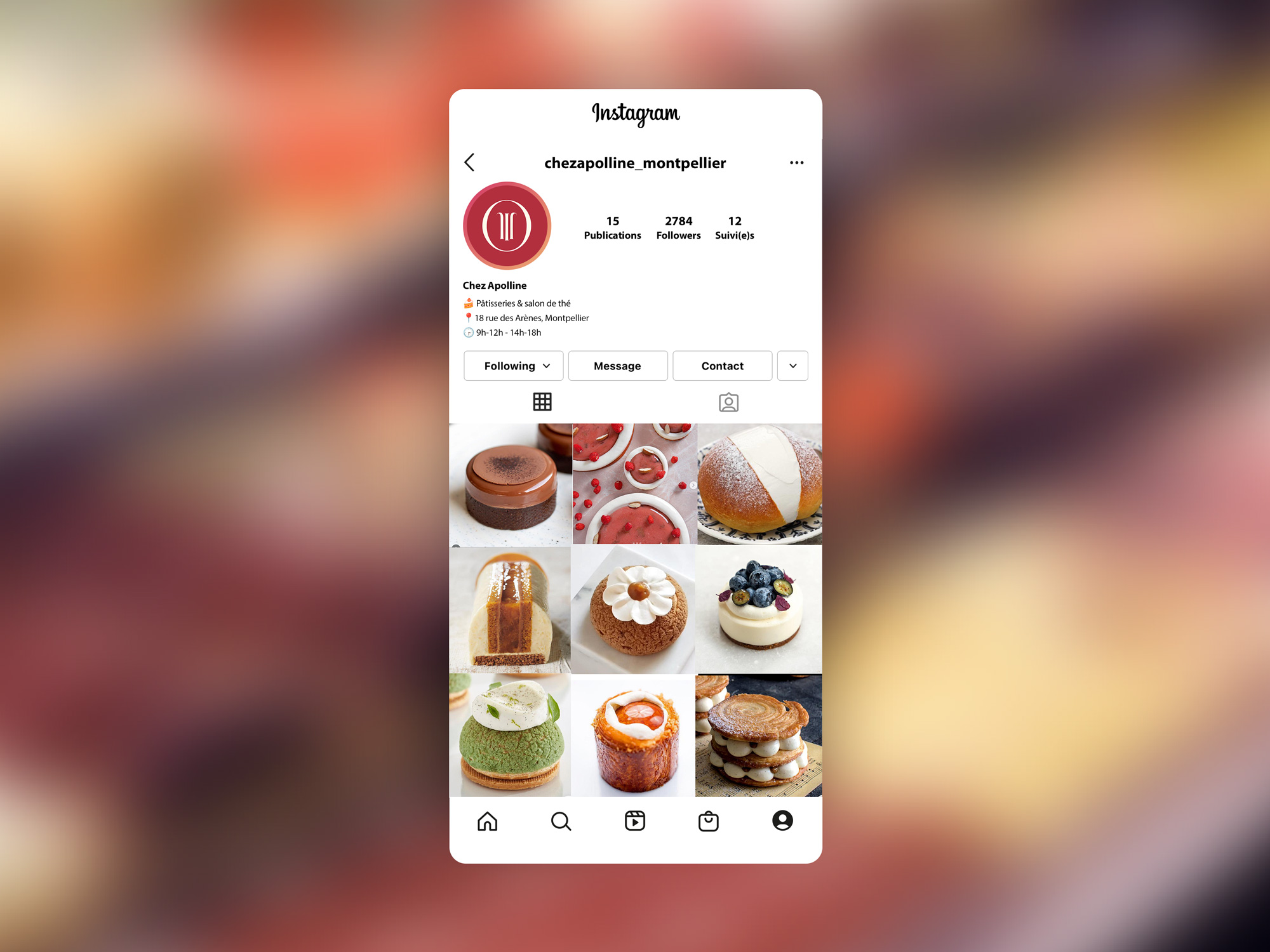Feed Instagram | Inspi branding - Chez Apolline - Pâtisserie | Création d'identité visuelle à Angers