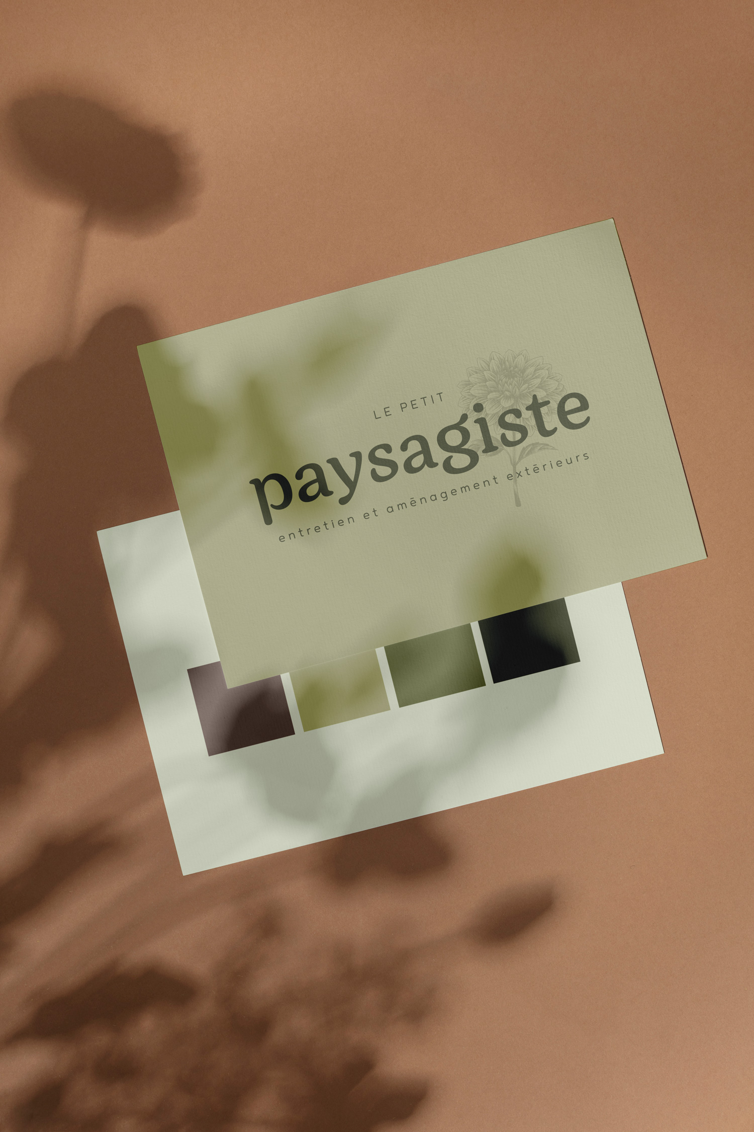 Palette couleurs naturelles identité visuelle paysagiste