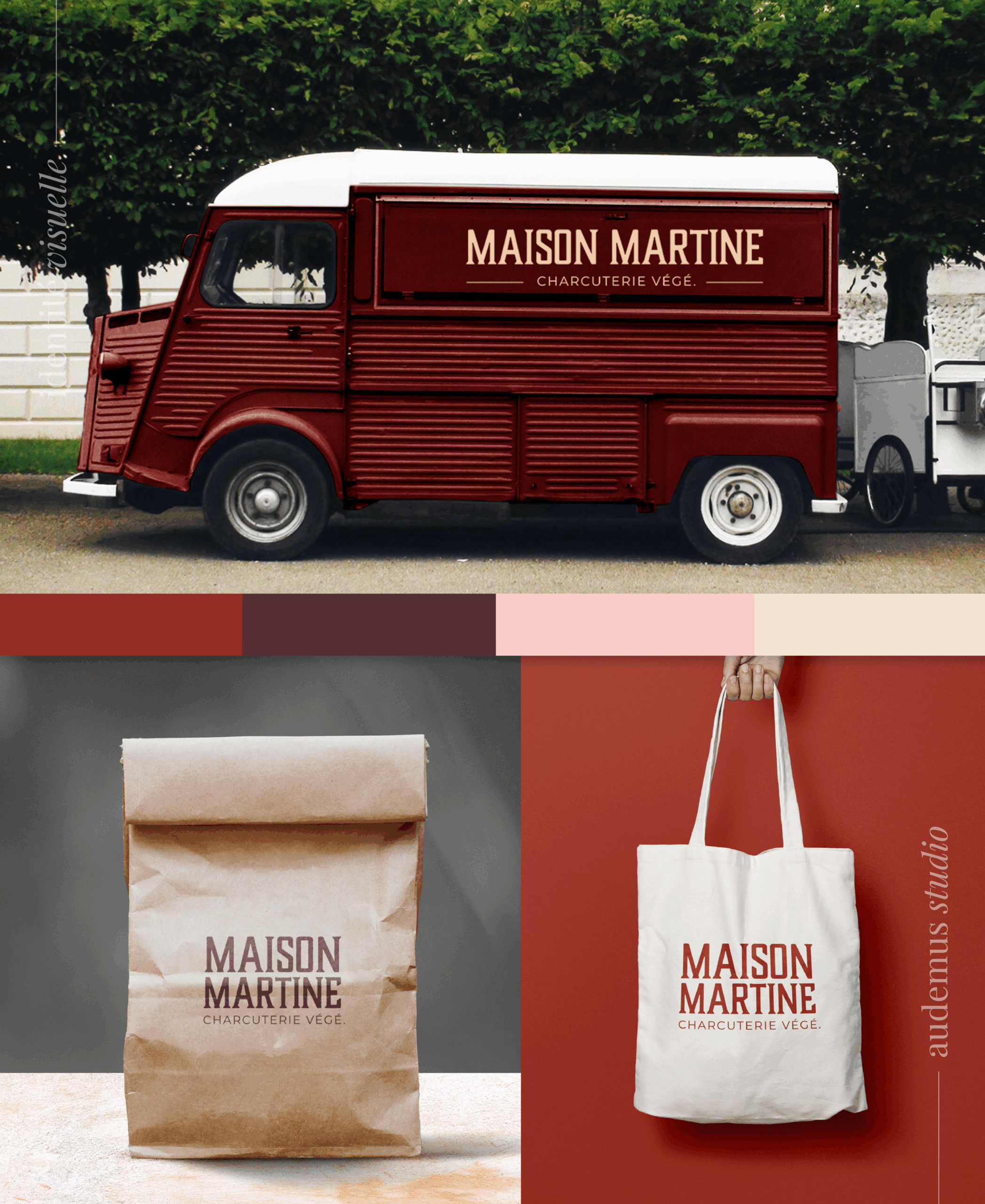 Typographie traditionnelle revisitée charcuterie végé