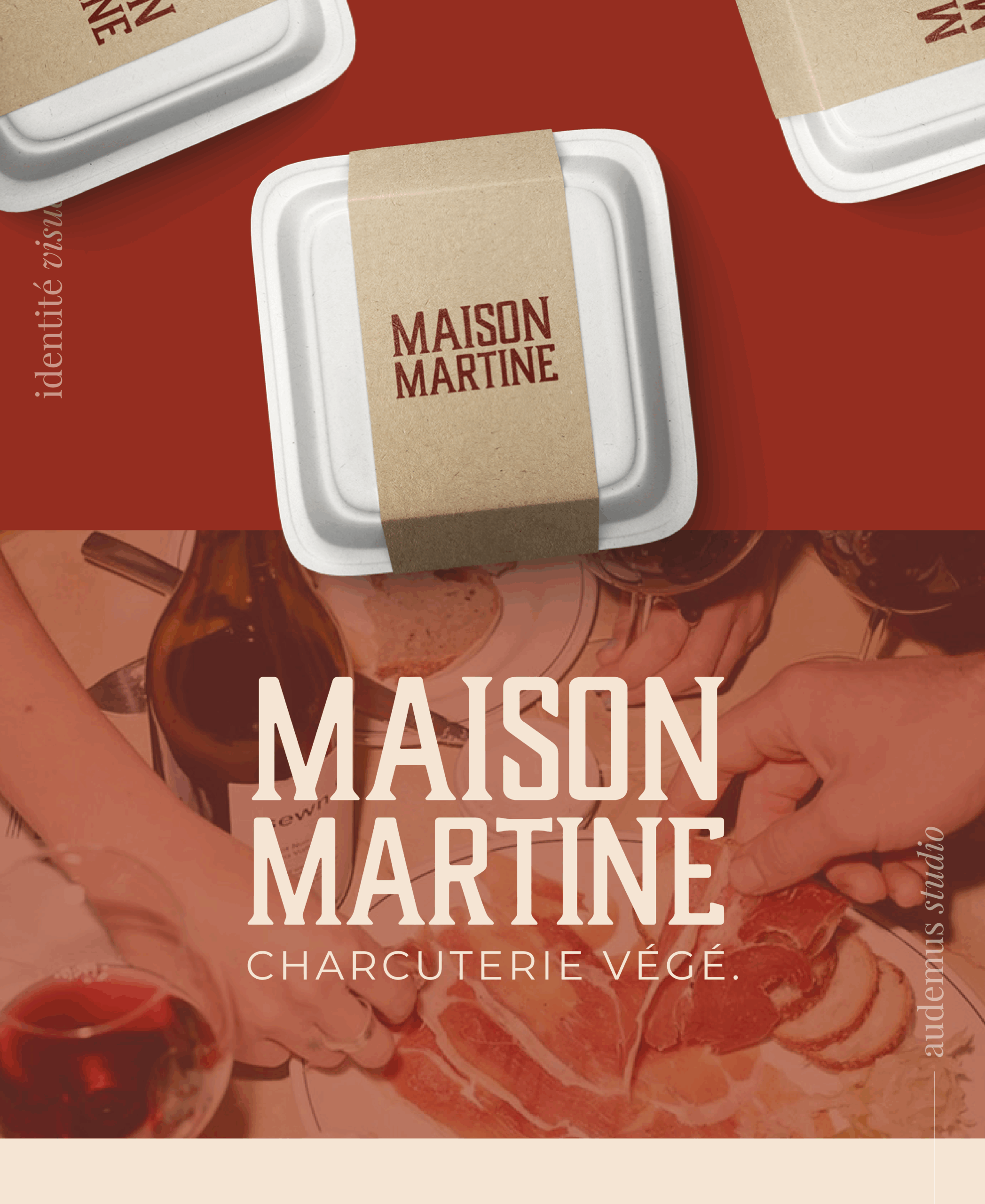Identité visuelle charcuterie végé packaging