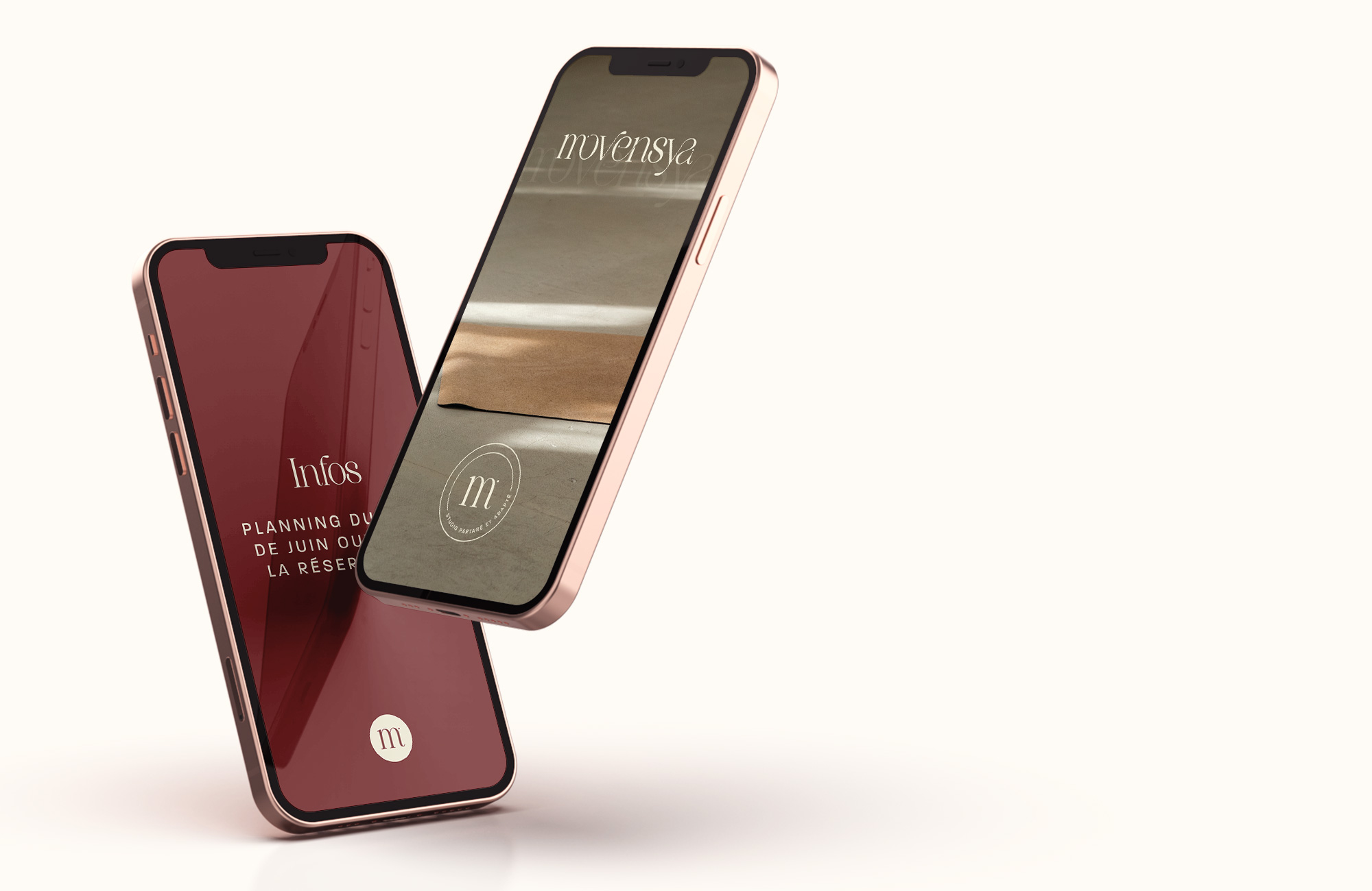 Stories Instagram — annonces d’ateliers bien-être à Angers, typographies lisibles et CTA réservation