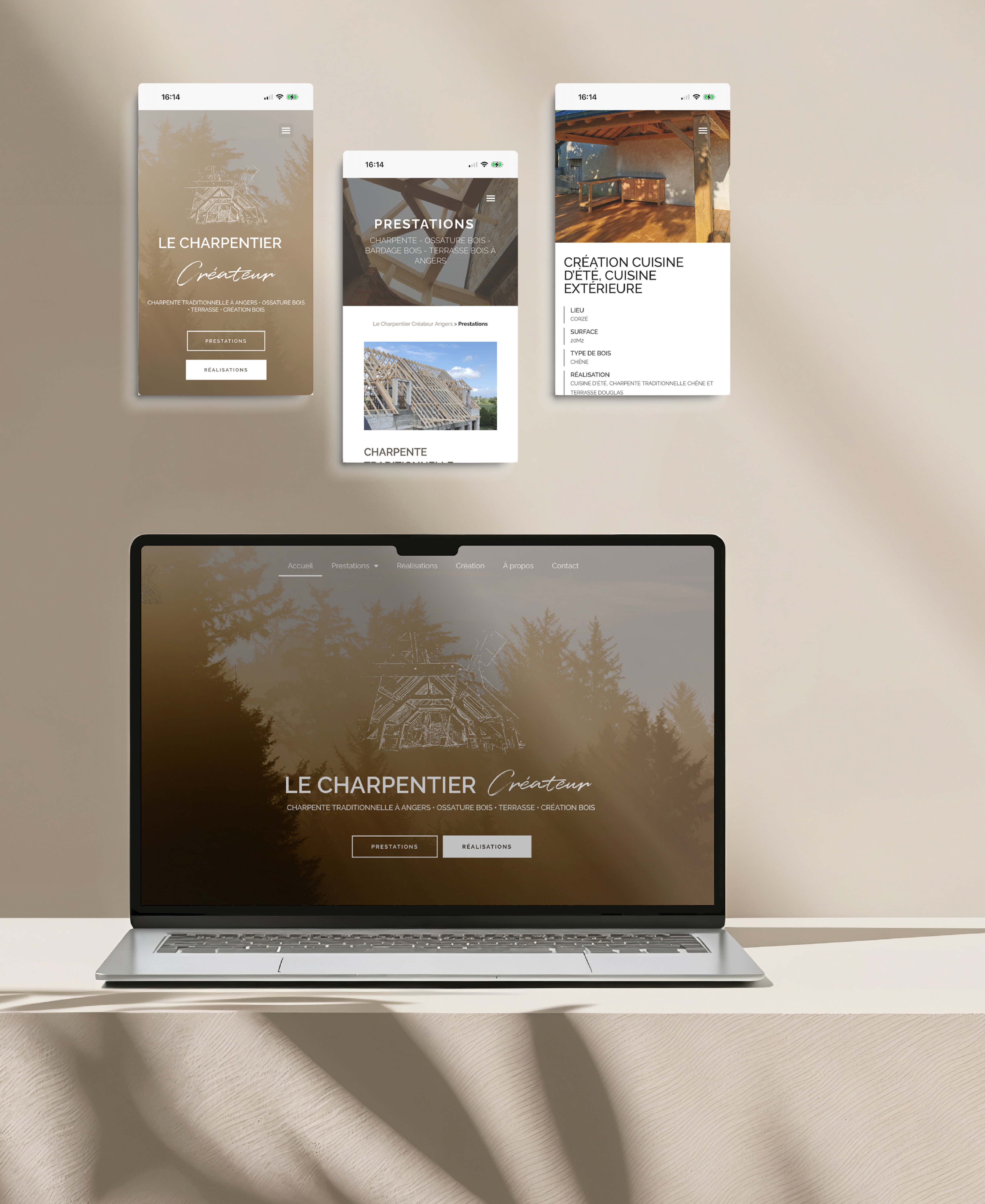 mockup site vitrine WordPress responsive — Audemus Studio