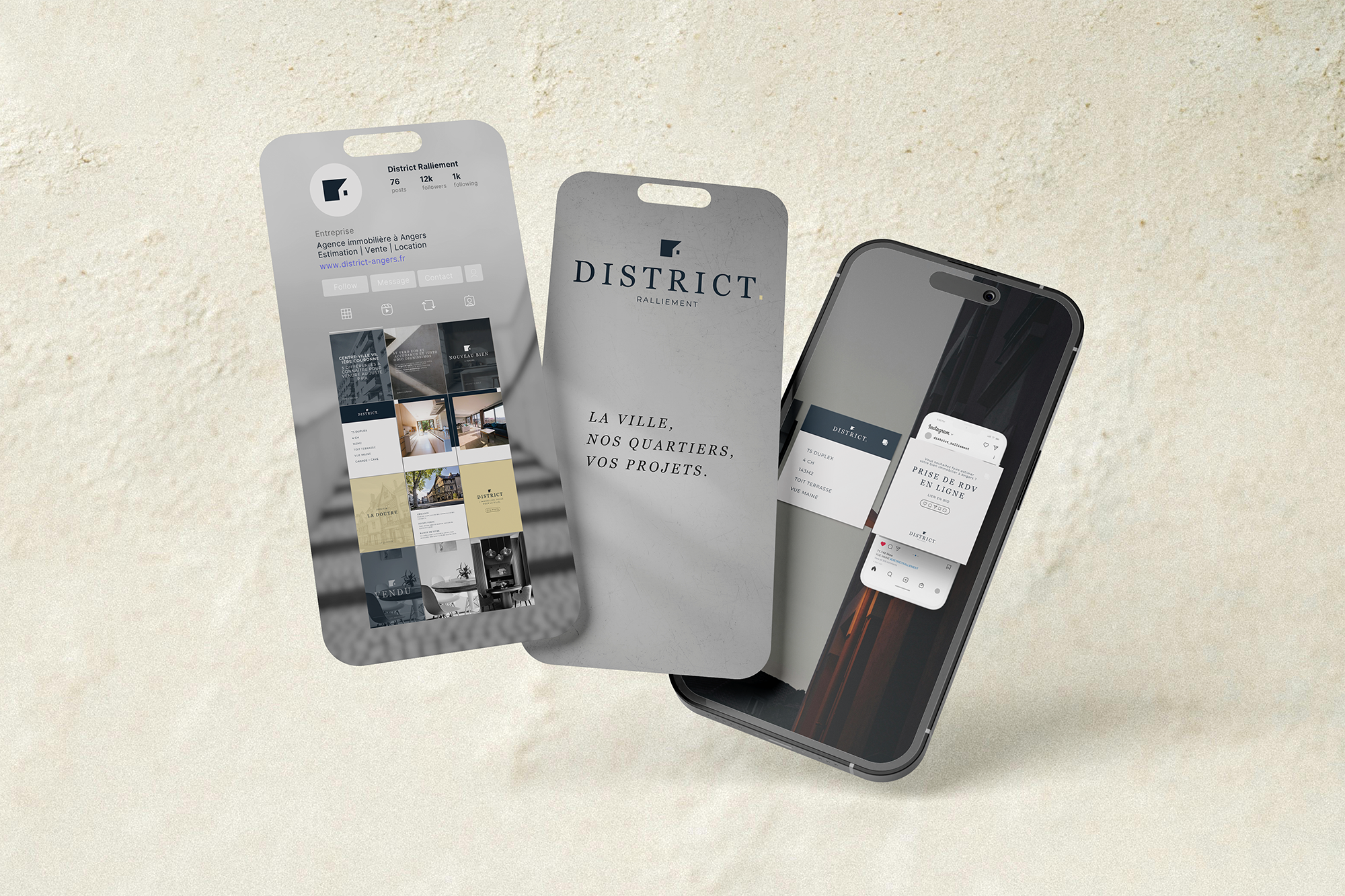 Direction artistique digitale à Angers — Projet District | Audemus Studio