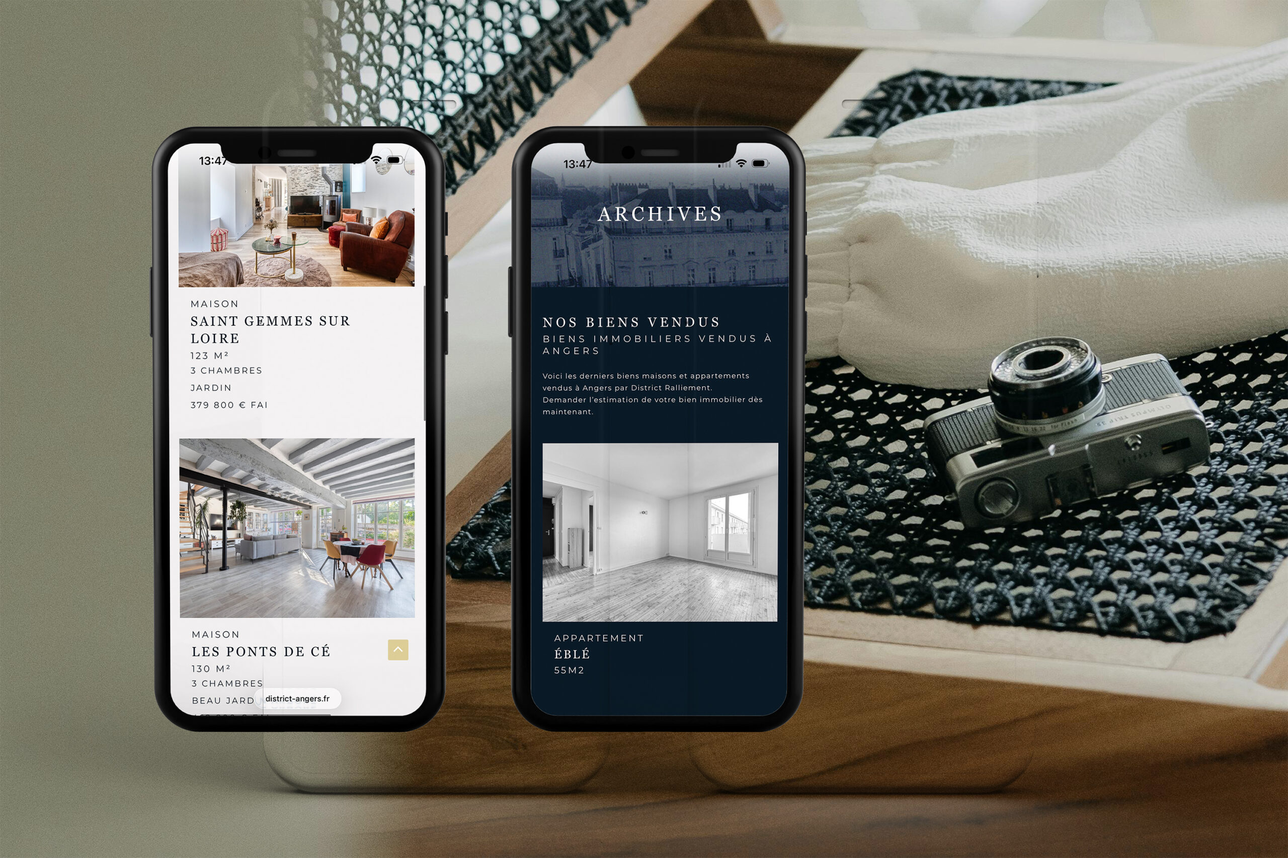 Site web responsive sur mobile pour cette agence immobilière à Angers - agence immobilière à Angers
