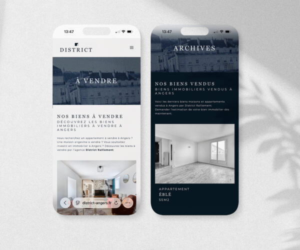 Création site web Angers - agence immobilière District Ralliement